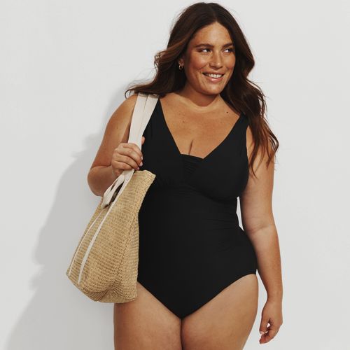 Haut De Maillot De Bain Femme Lands' End - Débardeur Noir à Pois - Taille 4 - Neuf Sans étiquette
