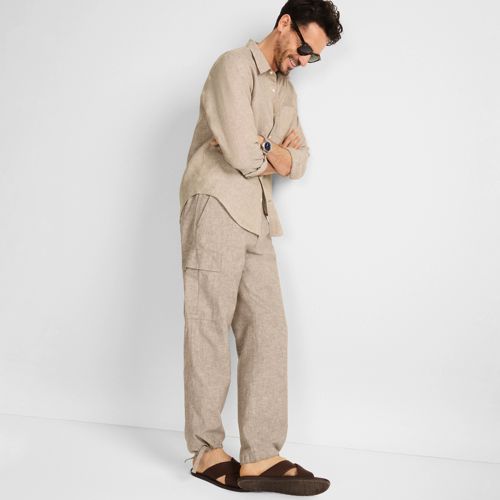 Pantalon Chino Homme Lands' End – Taille 32x29 – Beige – Coupe Classique Coton