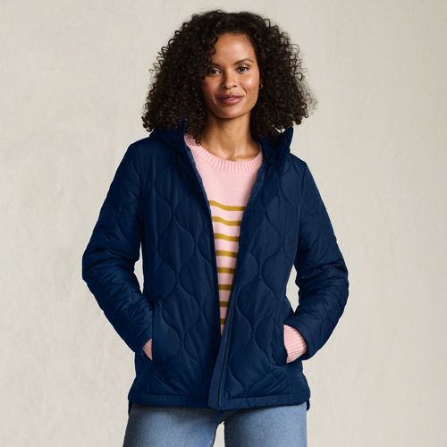 Veste Polaire Femme Lands End - Taille 18-20 - Bleue - Capuche Et Fermeture éclair Intégrale - état Excellent