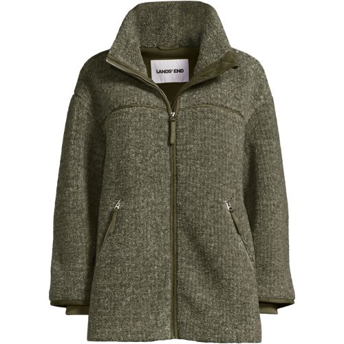 Pull Polaire Femme Lands' End - Ivoire, Taille M - Chaud Et Léger - Occasion TBE