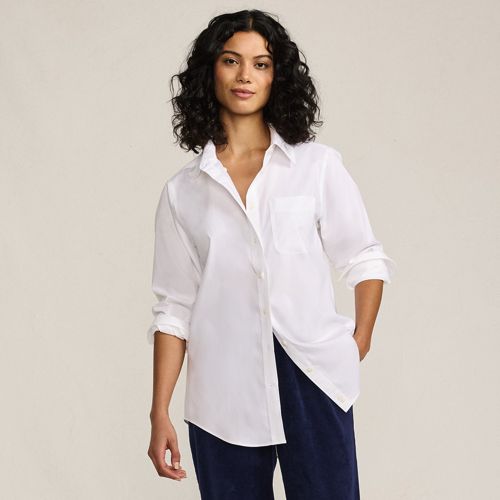 Pull Polaire Col Roulé Femme Lands' End Rose - Taille S (6/8) - Occasion