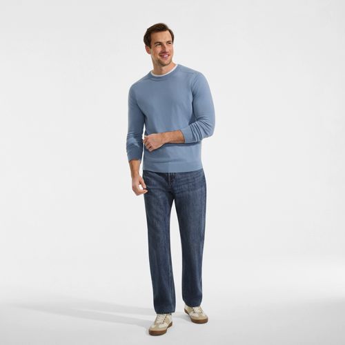 Sweat Gris Homme Lands' End - Taille XL - Col Haut - Polaire Extensible - Occasion