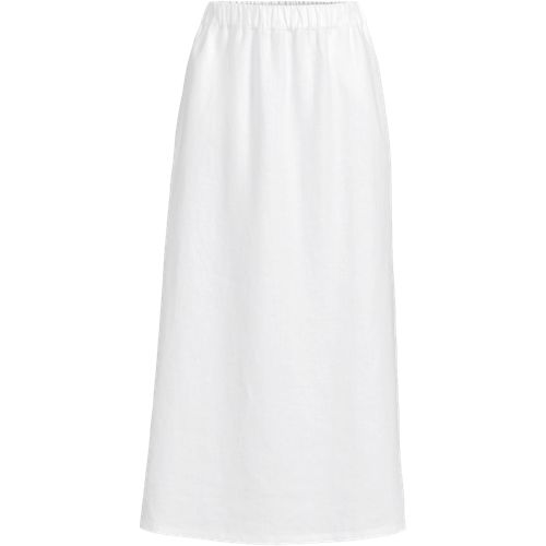 Jupe Femme Lands' End – Bleu Géométrique, Coton, Ligne A, Taille 18 (très Bon état)